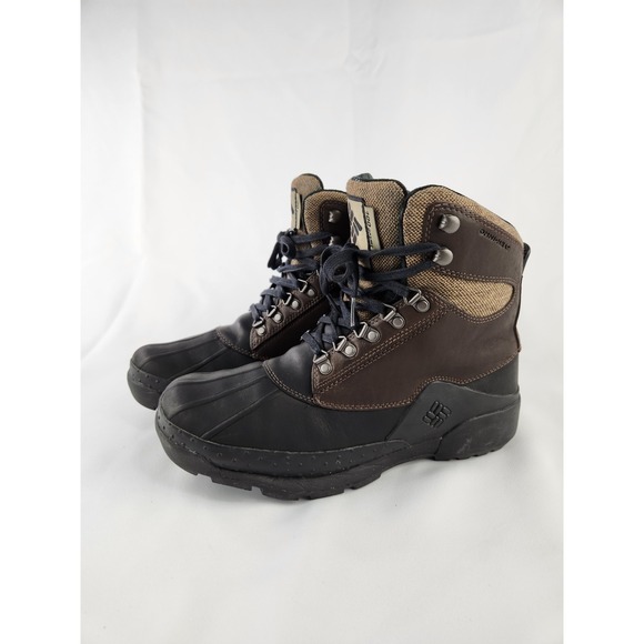 COLUMBIA BUGABOOT Thermal Lining Omni-Heat Men 9 Waterproof Boots Leather Rubber